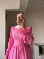Pink Crochet Dress by Sara Doghem