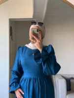 Blue Crochet Dress by Sara Doghem
