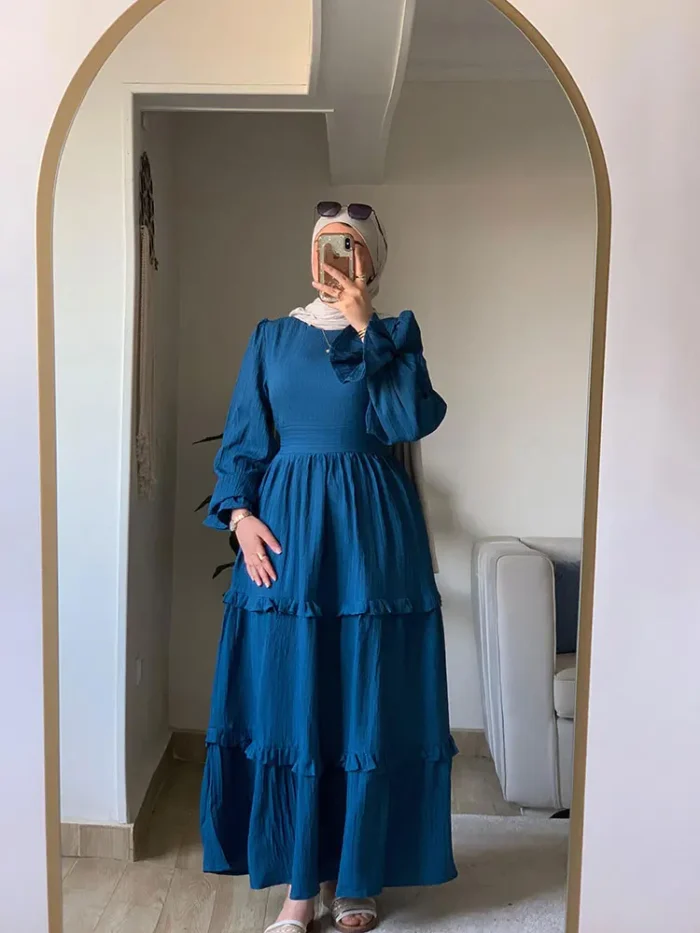 Blue Crochet Dress by Sara Doghem