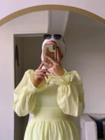 Yellow Crochet Dress by Sara Doghem