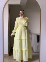 Yellow Crochet Dress by Sara Doghem