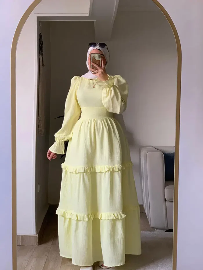 Yellow Crochet Dress by Sara Doghem