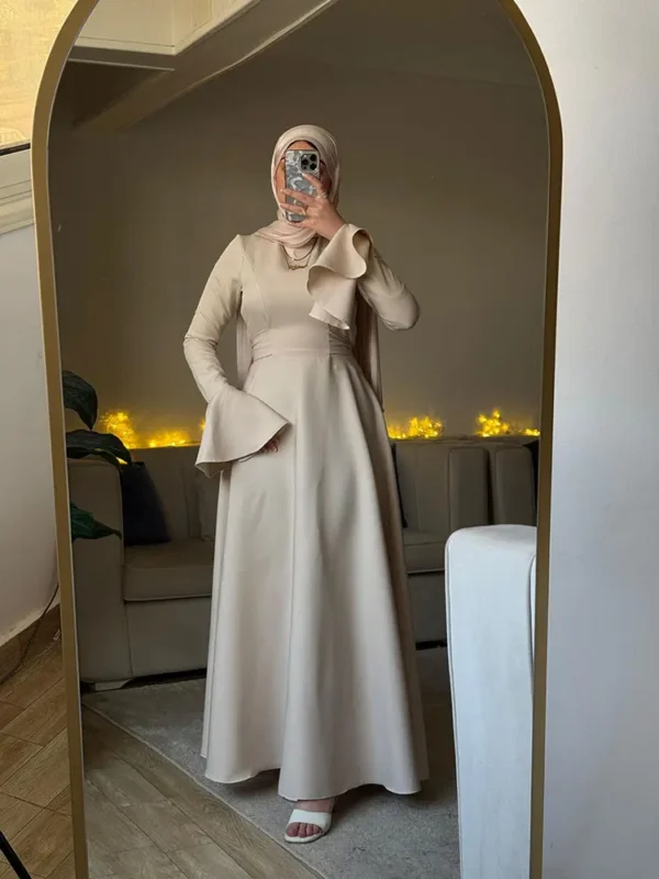 Beige Zara Dress by Sara Doghem