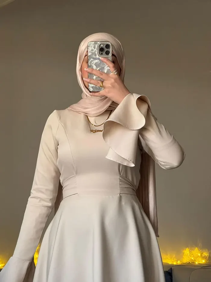 Beige Zara Dress by Sara Doghem