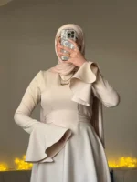 Beige Zara Dress by Sara Doghem