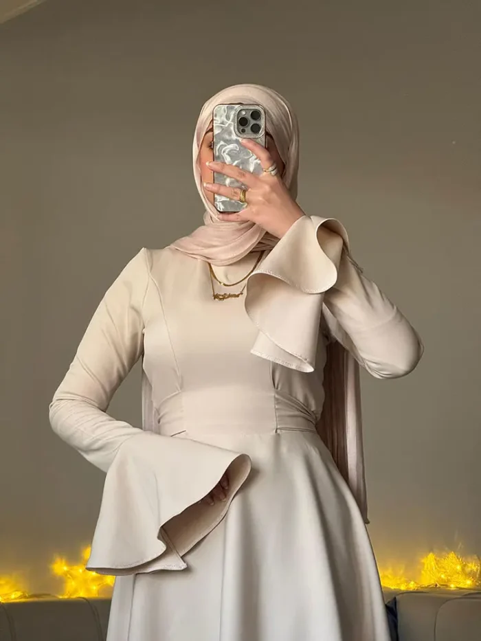 Beige Zara Dress by Sara Doghem